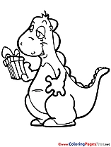 Dragon Children Halloween Colouring Page