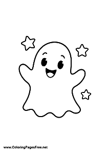 Ghost Coloring Page for Kids