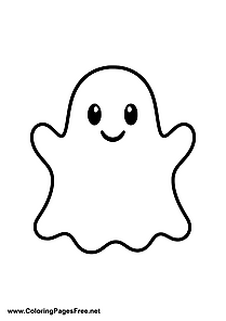 Ghost Coloring Page Halloween