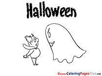 Ghost Halloween Colouring Sheet free