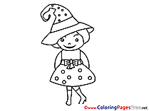 Girl Costume free Halloween Coloring Sheets