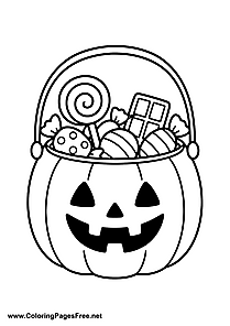 Halloween Candy Bucket Coloring Page