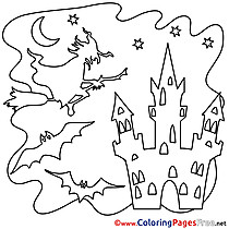 Halloween Coloring Pages download Castle