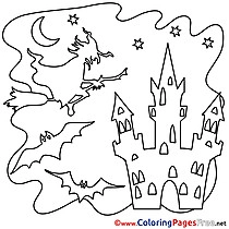 Halloween Coloring Pages download Castle