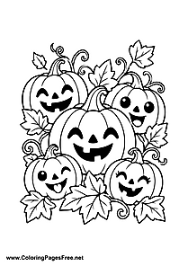 Halloween Pumpkins Coloring Page