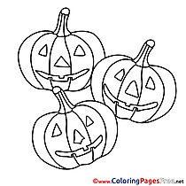 Halloween Pumpkins free Coloring Pages