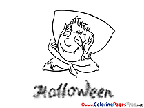 Happy Vampire Kids Halloween Coloring Page