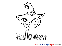 Hat Pumping Halloween Coloring Pages free