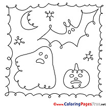 Image Children Night Halloween Colouring Page