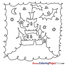 Image free Castle Halloween Coloring Sheets
