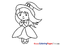 Little Sorceress download Halloween Coloring Pages