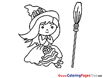 Little Sorceress printable Coloring Pages Halloween