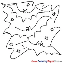 Night download Halloween Bats Coloring Pages