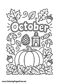 October Coloring Page to Print