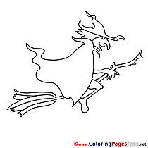 Old Witch Coloring Pages Halloween