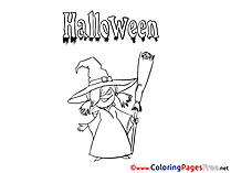 Old Witch Halloween Coloring Pages download