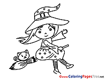 Printable Halloween Witch Coloring Sheets