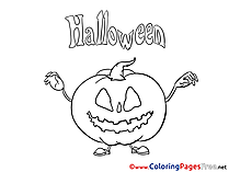 Pumpkin for Kids Halloween Colouring Page
