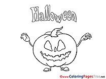 Pumpkin for Kids Halloween Colouring Page