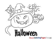 Pumpkin Kids Halloween Coloring Pages