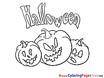 Pumpkins Halloween free Coloring Pages