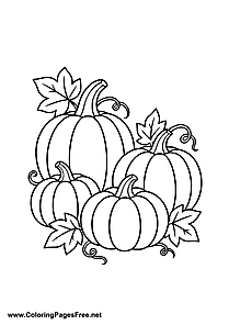 Pumpkins in Autumn Coloring Page