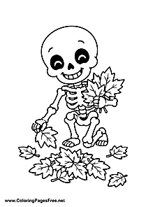 Skeleton Coloring Page Halloween