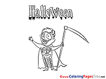Skeleton Coloring Pages Halloween
