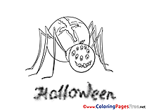 Spider Colouring Page Halloween free