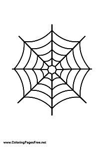 Spider Web Coloring Page Halloween