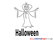 Vampire Colouring Sheet download Halloween