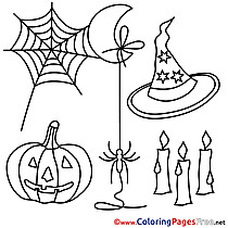 Web Spiders printable Halloween Coloring Sheets