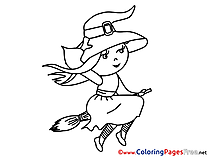 Witch Halloween free Coloring Pages