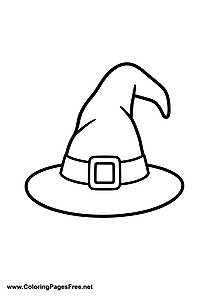 Witch Hat Coloring Page Halloween
