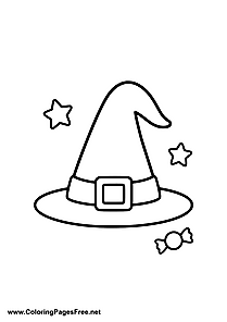 Witch Hat Coloring Page to Print