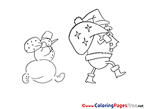 Bag Kids New Year Coloring Pages Presents