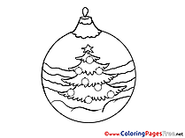 Ball for Kids New Year Christmas Tree Colouring Page