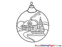 Ball Kids New Year House Coloring Page