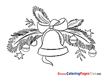 Bell Coloring Sheets New Year free