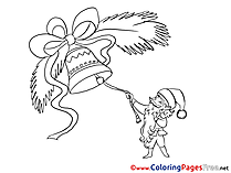 Bell New Year Coloring Pages free