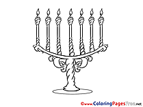 Candle Holder download New Year Coloring Pages