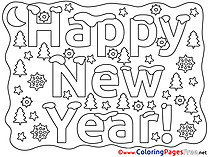 Christmas Eve Kids New Year Coloring Pages