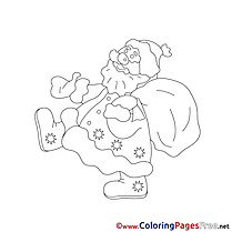 Colouring Sheet download New Year Santa Claus