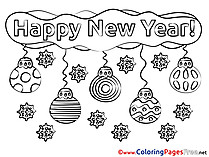 Decoration New Year free Coloring Pages