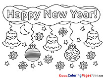 Decoration printable New Year Coloring Sheets