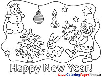 Eve New Year Colouring Sheet free