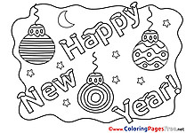 Happy New Year Children  Colouring Page