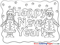 Happy New Year Coloring Pages free