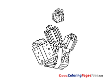 Present free New Year Coloring Sheets