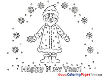 Santa Claus Colouring Sheet download New Year